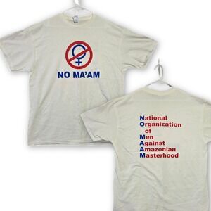 Delta Mens No Ma'am Graphic Shirt XL White Married With Children Al Bundy 90s TV